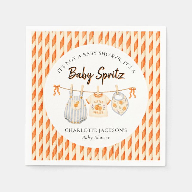 Serviette En Papier Baby Spritz Orange Citron Mignon Shower de Bébé  (Devant)