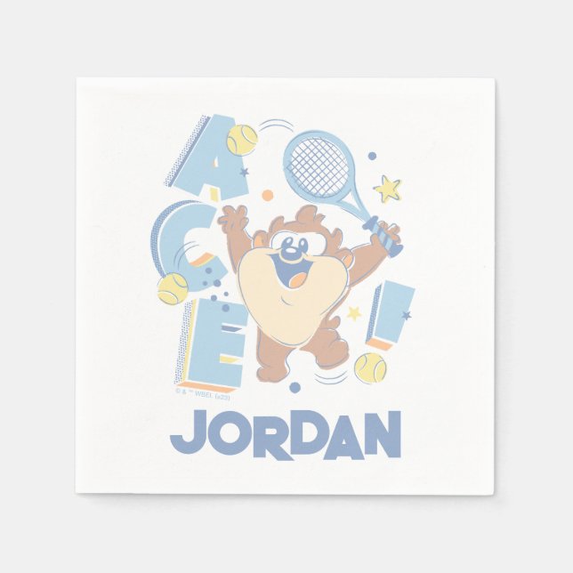 Serviette En Papier Baby TAZ™ Tennis Ace ! (Devant)