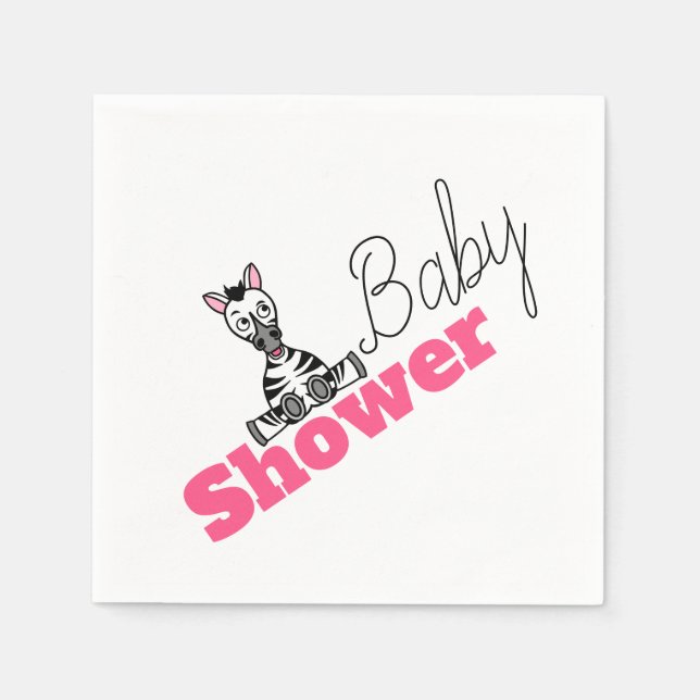 Serviette En Papier Baby Zebra, Baby shower (Devant)