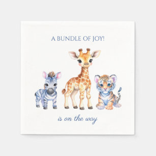 Serviette En Papier Baby Zebra Giraffe et Tiger