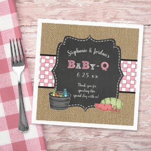 Serviette En Papier Babyq de BBQ de décor de baby shower de fille du