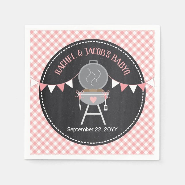 Serviette En Papier BABYQ Pink Bun au four Baby Girl Douche (Devant)