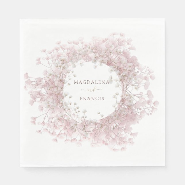 Serviette En Papier baby's breath floral frame wedding (Devant)
