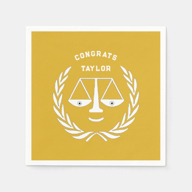 Serviette En Papier Baccalauréat de l'école de droit Gold (Devant)