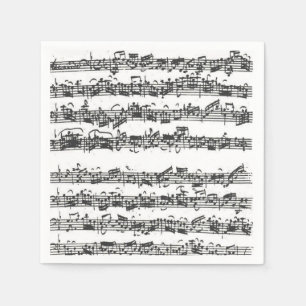 Serviette En Papier Bach Cello Suite Music Manuscrit