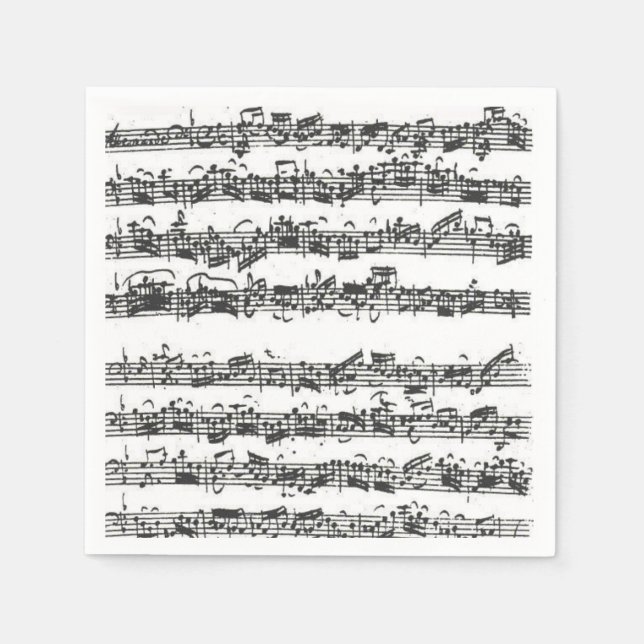 Serviette En Papier Bach Cello Suite Music Manuscrit (Devant)