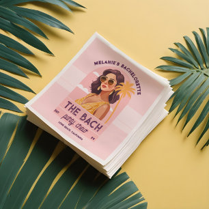 Serviette En Papier Bach Party Crew Retro Femme Bachelorette Party