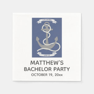 Serviette En Papier Bachelor Party Boating Ancre nautique