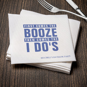 Serviette En Papier Bachelor Party Boze avant je Dos Bleu