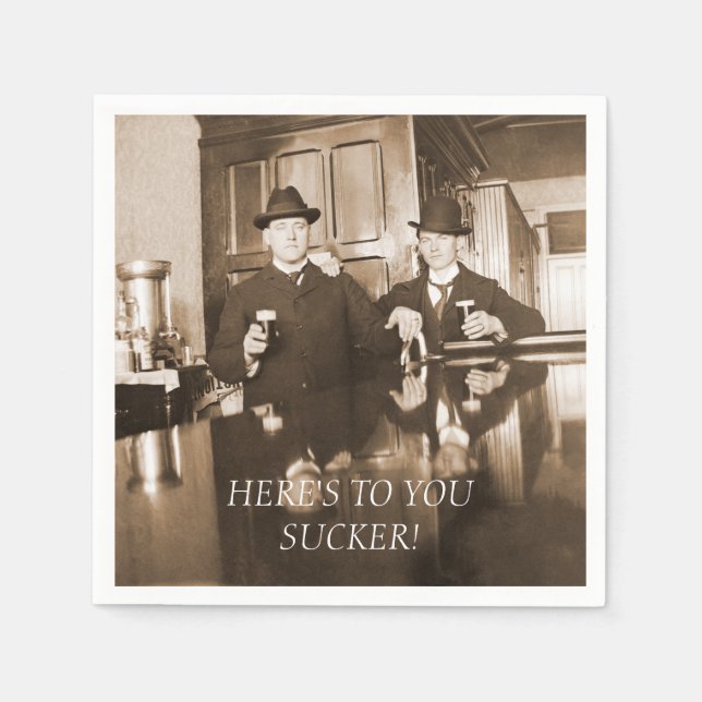 SERVIETTE EN PAPIER BACHELOR PARTY LES HOMMES DES ANNÉES 1890 BIÈRE IC (Devant)
