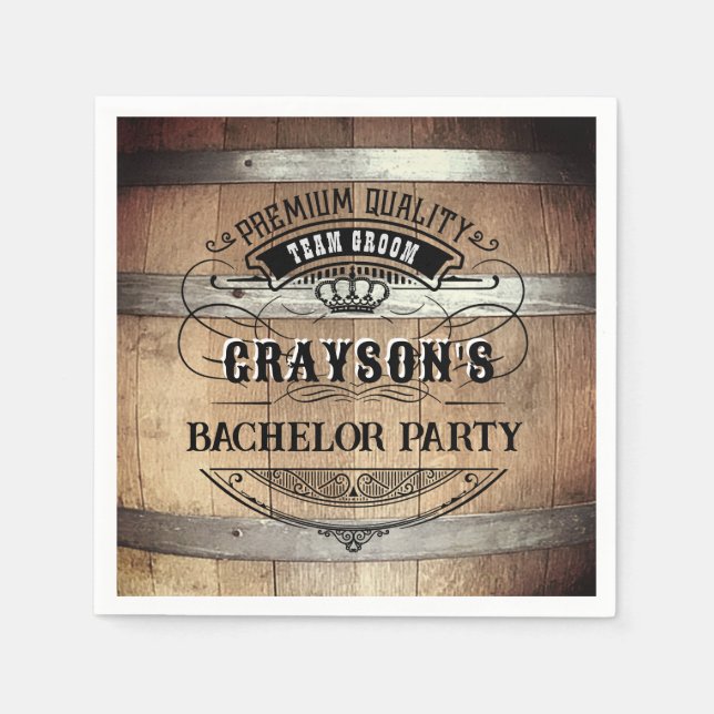 Serviette En Papier Bachelor Party Russe Whiskey Barrel (Devant)