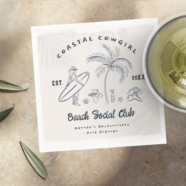 Serviette En Papier Bachelorette Coastal Cowgirl (Créateur téléchargé)