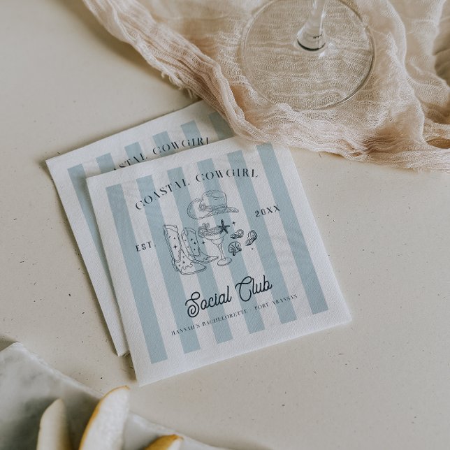 Serviette En Papier Bachelorette Coastal Cowgirl (Créateur téléchargé)