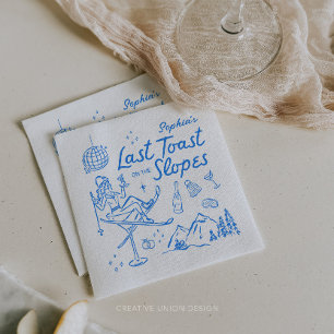 Serviette En Papier Bachelorette de ski Dernier Toast sur les pistes