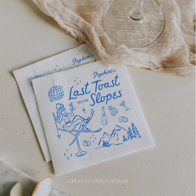 Serviette En Papier Bachelorette de ski Dernier Toast sur les pistes (Créateur téléchargé)