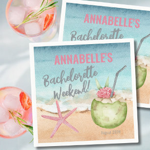 Serviette En Papier Bachelorette Girls Weekend Beach Cocktail