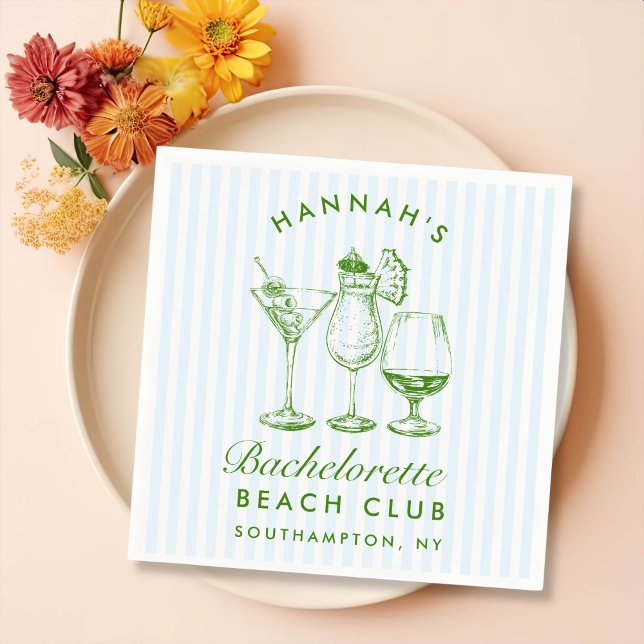 Serviette En Papier Bachelorette moderne rétro Papier noir (Créateur téléchargé)