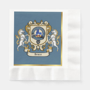 Serviette En Papier Badge de clan Bruce personnalisé bleu