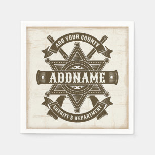 Serviette En Papier Badge de Rifles Adjoint Old West Sheriff Personnal