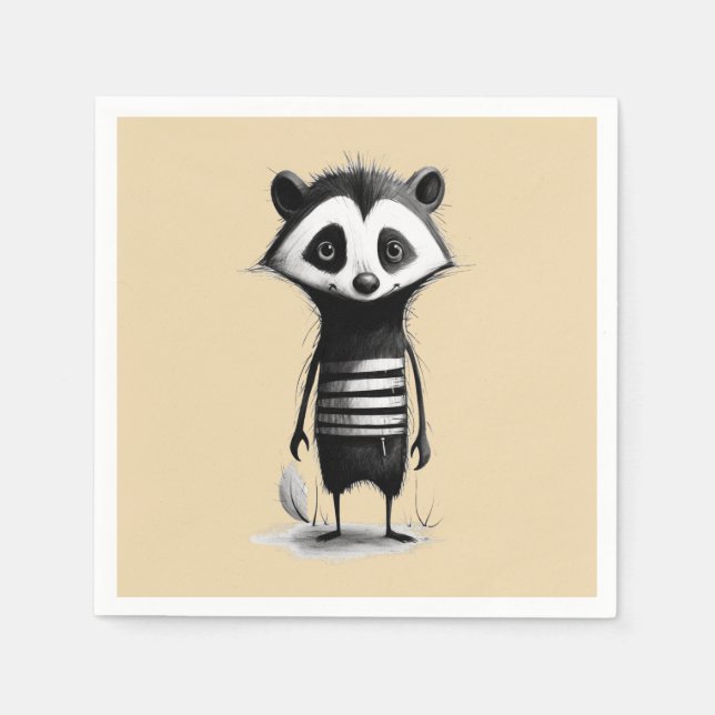 Serviette En Papier Badger de blaireau (Devant)
