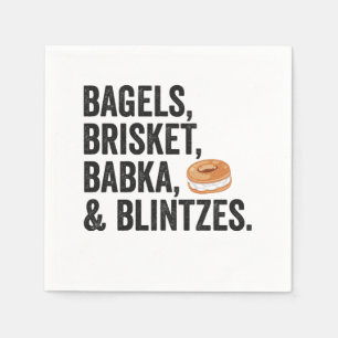 Serviette En Papier Bagels Hanoukka Juif Brisket Bakka Blintzes cadeau