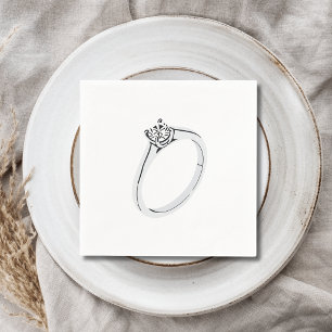 Serviette En Papier Bague de fiançailles en diamant