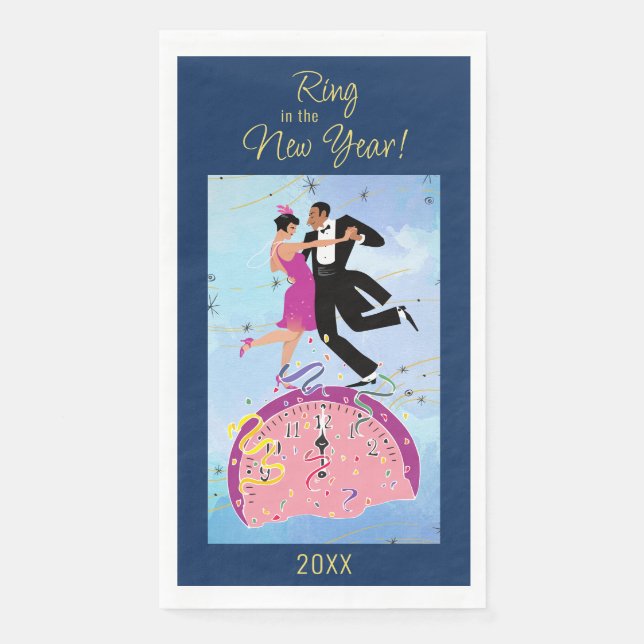 Serviette En Papier Bague du Nouvel An (Devant)