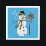Serviette En Papier Bah Humbug Grumpy Christmas Snowman Introduire<br><div class="desc">Bah humbug ! Ce design amusant est parfait pour un dîner de Noël, un cadeau d'hôte ou d'hôtesse, ou toute personne un peu antisociale et préférerait éviter la foule cette saison des fêtes. Un bonhomme de neige portant un casquette et une écharpe portant une pancarte sur laquelle on peut lire...</div>
