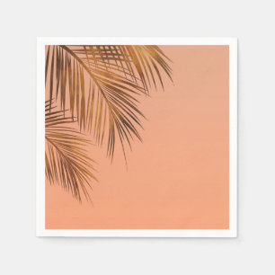 Serviette En Papier Bahama Breeze Bronze Palm Coral Peach Mariage