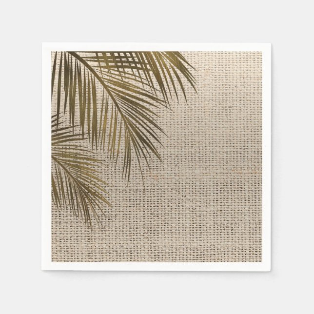 Serviette En Papier Bahama Breeze Bronze Palm Rustique Mariage Toile d (Devant)