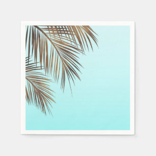 Serviette En Papier Bahama Breeze Cuivre Palmier Aqua Mer Bleu Mariage