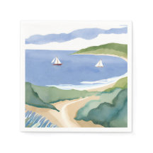 Baie de Narragansett | Aquarelle de voilier côtier