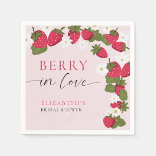 Serviette En Papier Baies amoureuses Fleurs de mariage aux fraises
