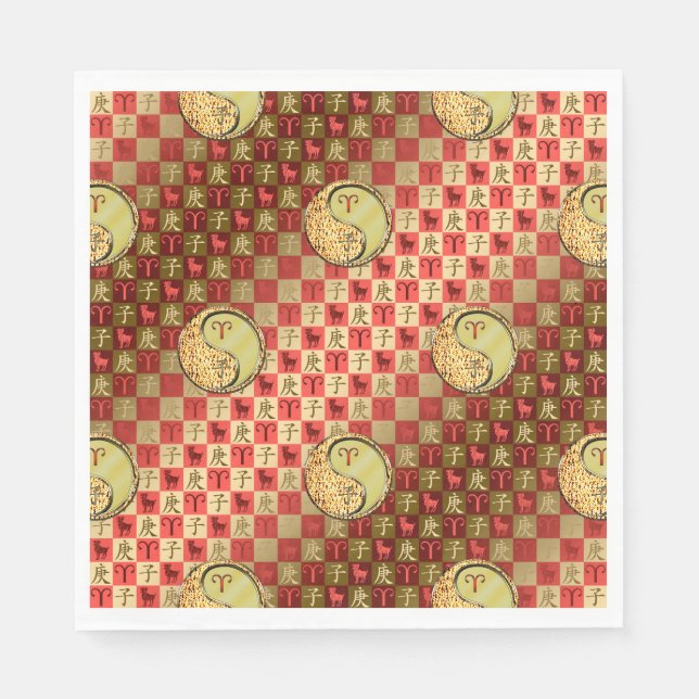 Serviette En Papier Baies et rat métallique (Devant)