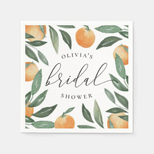 Serviette En Papier Baigneuse de Citron de Mariage   Orange Eté
