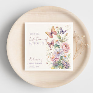 Serviette En Papier Baigneuse florale de papillons pour enterrement de