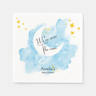 Serviette En Papier Bain d'aquarelle Baby Shower Au-Delà de la Lune