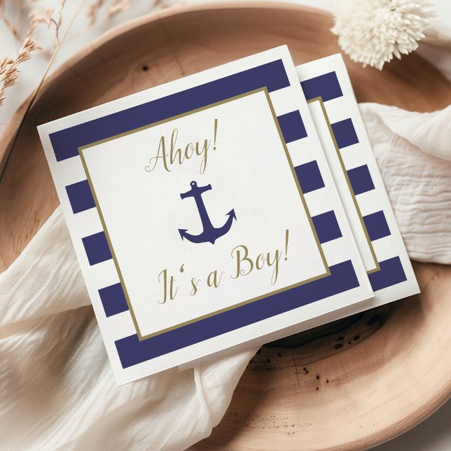 Serviette En Papier Bain de bébé « Ahoy ! C'est un garçon ! » Thème an (Créateur téléchargé)