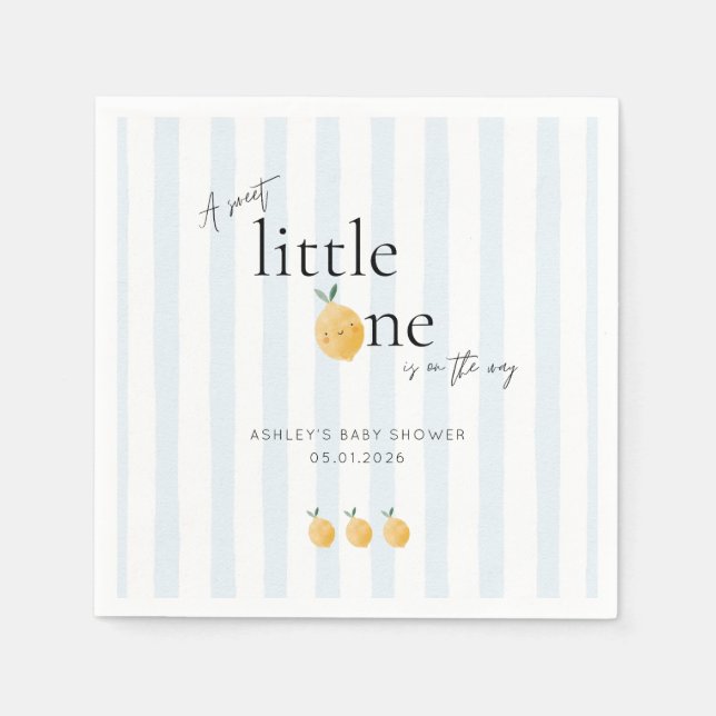 Serviette En Papier Bain de bébé Élégant Citron Citrus Mignon (Devant)