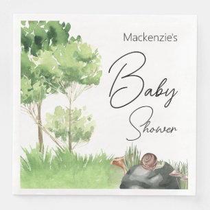 Serviette En Papier Bain de bébé escargot aquarelle dans le parc