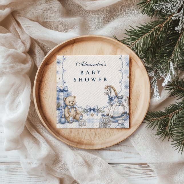Serviette En Papier Bain de bébé Flocon de Neige Bleu Prépa (Créateur téléchargé)