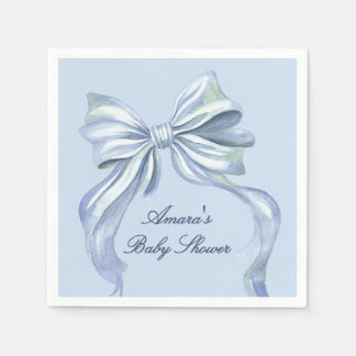 Serviette En Papier Bain de bébé garçon à l'arc bleu élégant aquarelle