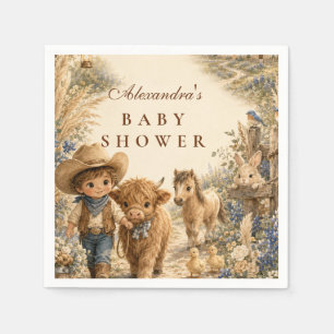 Serviette En Papier Bain de bébé garçon ouest bohème rustique