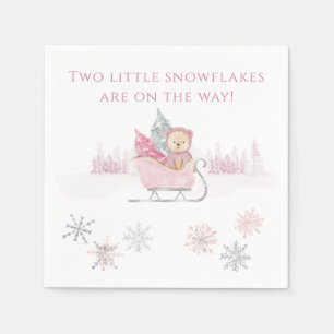 Serviette En Papier Bain de bébé jumeaux Deux Petits Flocons de Neige