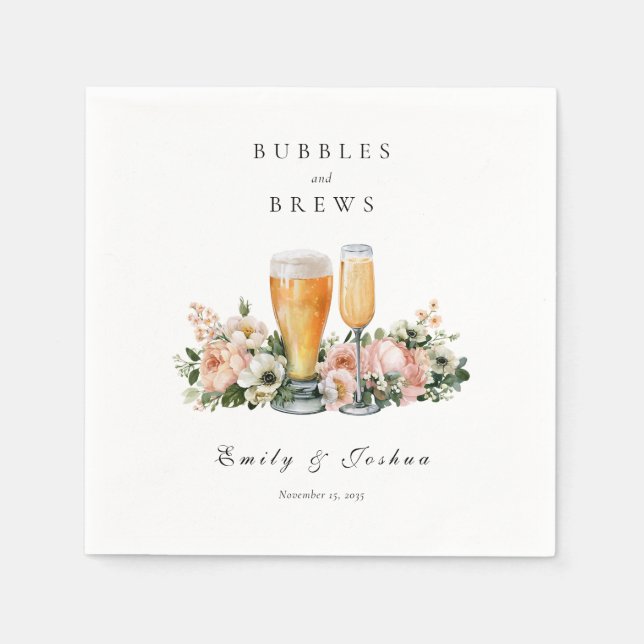 Serviette En Papier Bain de Bulles et de Boissons pour Couples (Devant)