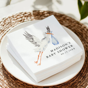 Serviette En Papier Bain-Marie Stork Blue Garçon Baby Shower