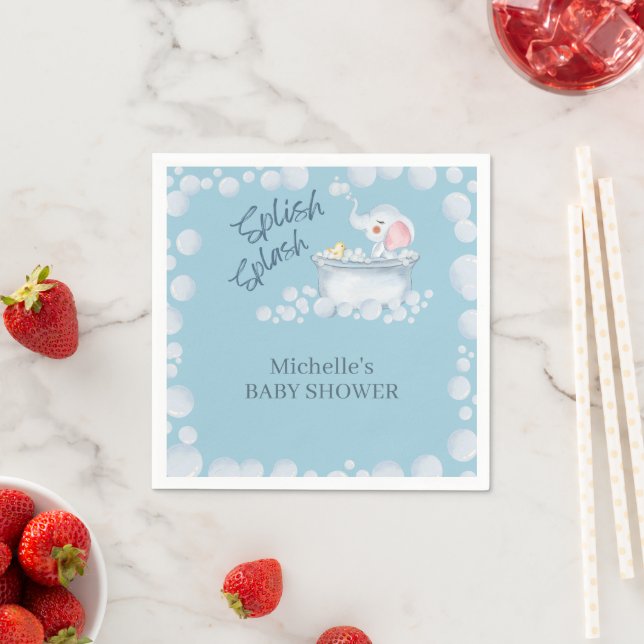 Serviette En Papier Bain moussant bleu pour bébé - Shower pour un anim (En situation)