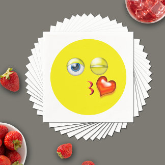 Serviette En Papier Baiser Baiser Amour Coeur Emoji