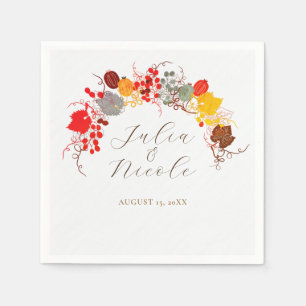 Serviette En Papier Baiser Français Raisins Fleurs De Cerisier Mariage