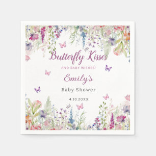 Serviette En Papier Baisers à papillon et voeux de bébé Baby shower fi